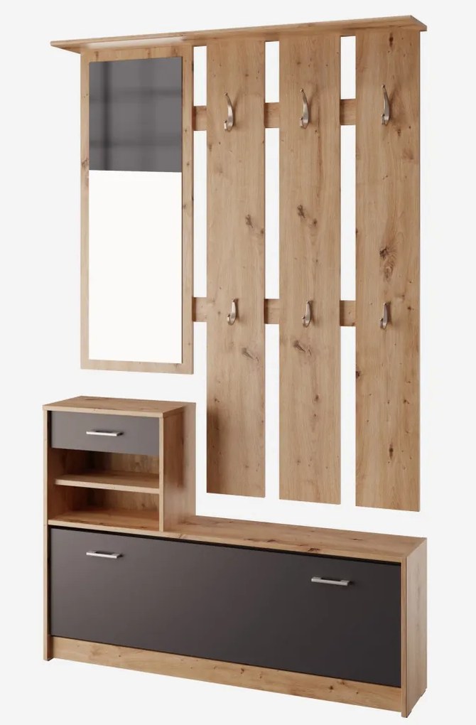 Predsieňová stena Vincent, dub artisan/antracit