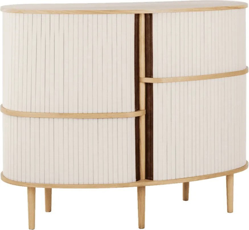 Skrinka v dekore duba s posuvnými dverami v béžovo-prírodnej farbe 120x100x50 cm Audacious – UMAGE