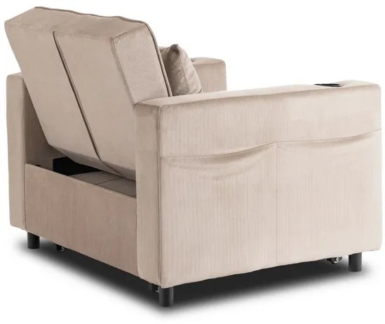 Kreslo JEREMY bežové, z manšestru