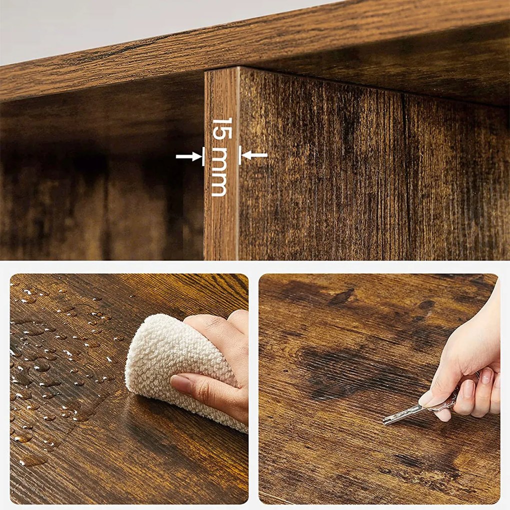 Rustic hnedá Knižnica 129,5 × 129,5 × 29 cm VASAGLE