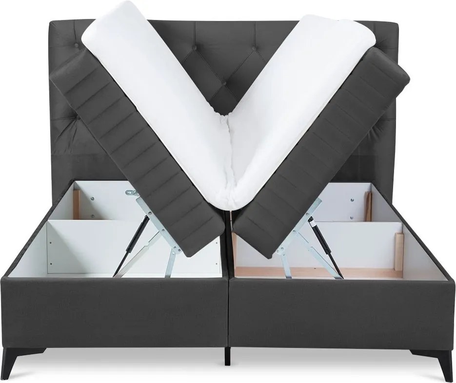 Posteľ Lusaka 180x200 cm, stredne šedá látka