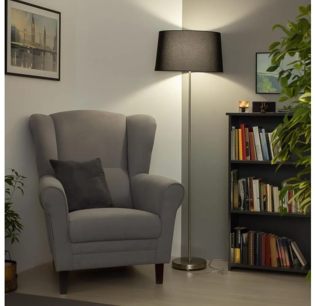Brilagi - LED stojacia lampa CERIA 1xE27/40W/230V pr. 45 cm čierna/matný chróm