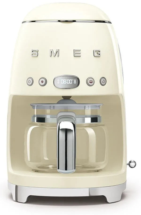 Krémovo-biely kávovar na filtrovanú kávu SMEG