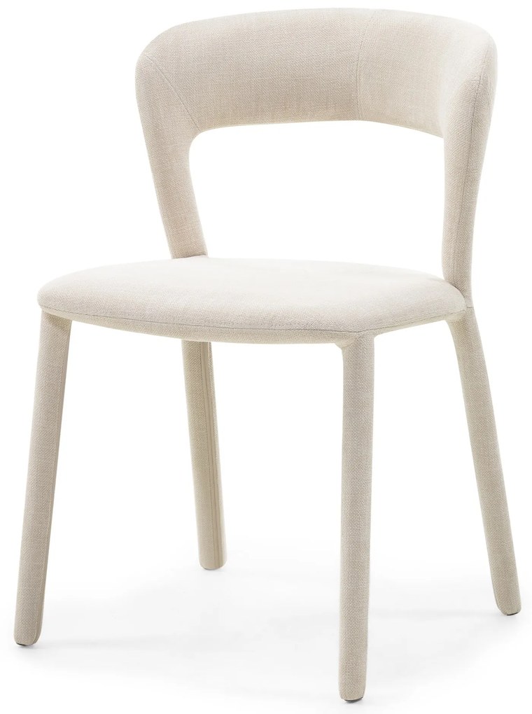 Čalouněná designová jídelní židle Calma světle béžová