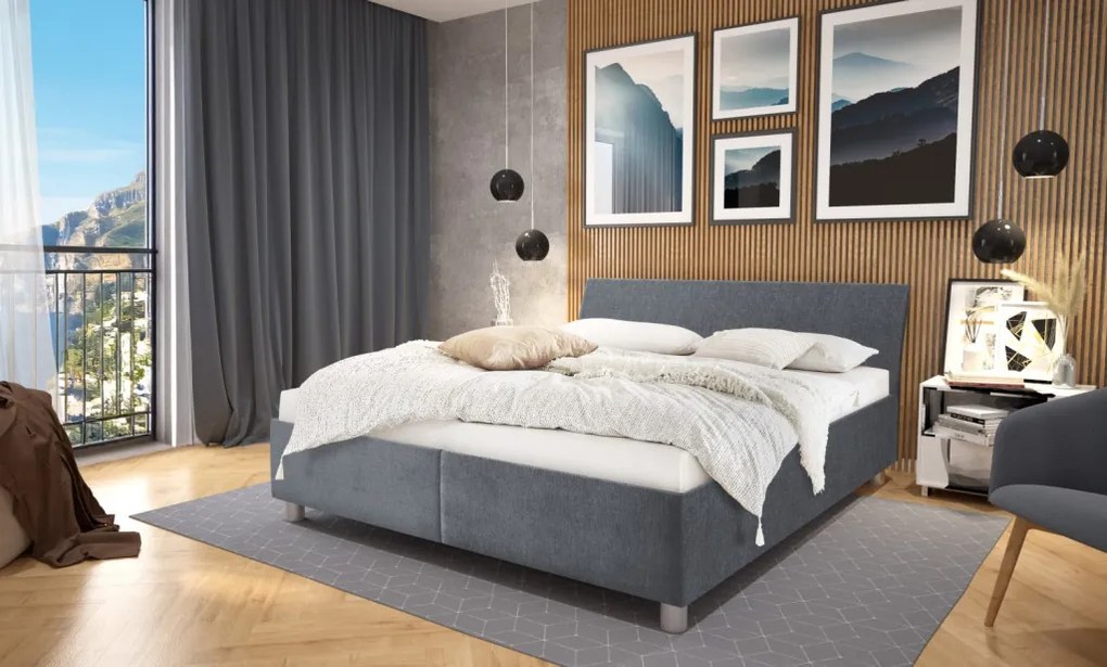 Posteľ Bali 180x200 cm, dymovo šedá látka