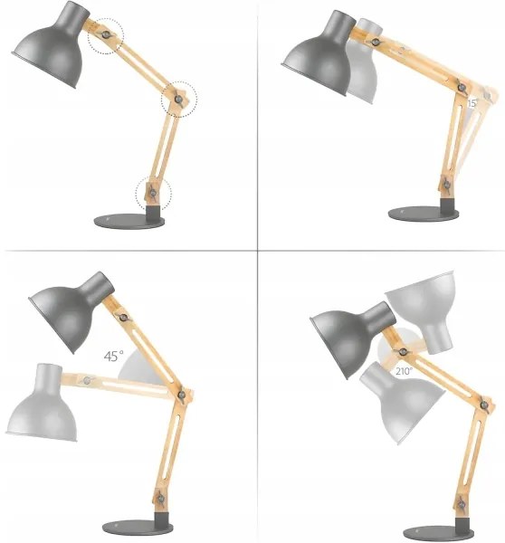 Stolná lampa 1xE27/40W/230V sivá