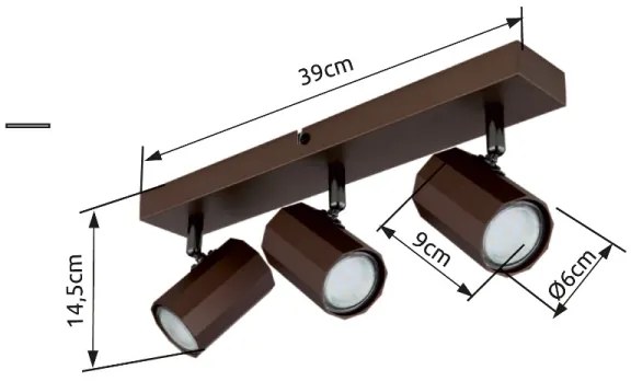 Globo 57919-3 - Bodové svietidlo JAMES 3xGU10/25W/230V