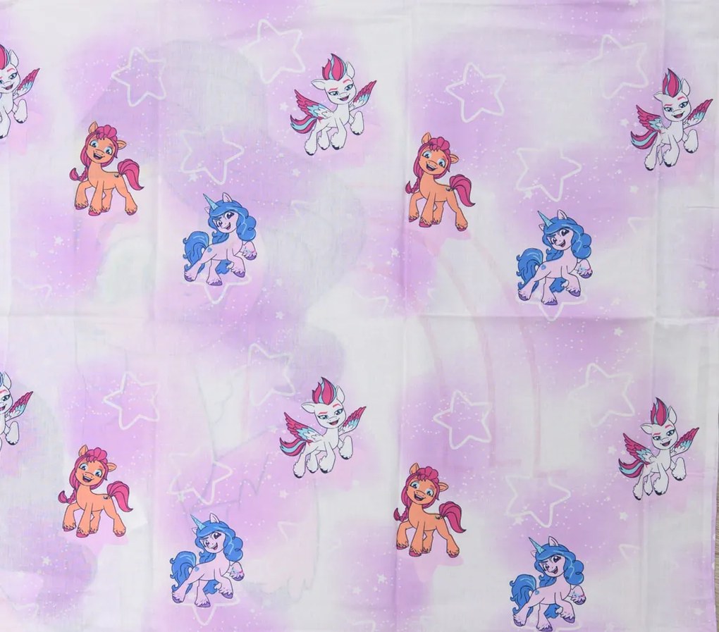 Detské bavlnené obliečky MY LITTLE PONY STARS biele Rozmer obliečky: 60 x 70 cm | 140 x 200 cm