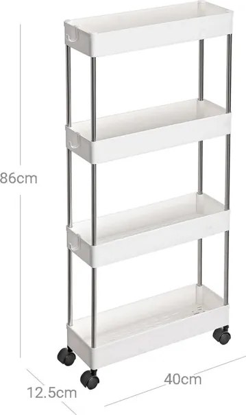 Pojazdný úložný vozík biely APV-E1008 WT
