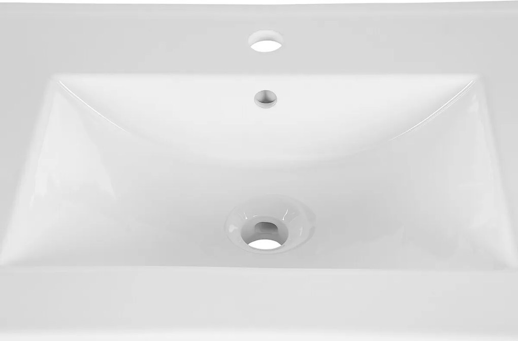 Koupelnová sestava Villa se zápustným umyvadlem a zrcadlem 80 cm ořech