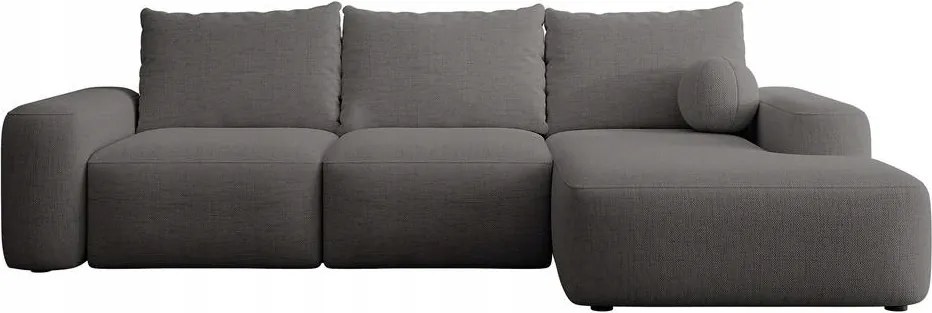 Rohová sedacia súprava Carlito (p) (tmavosivá čierna)