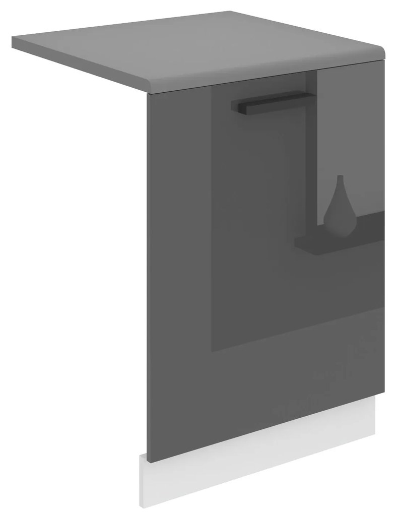 Panel na umývačku Bekini Premium Full Version zakrytý 60 cm čierny lesk s pracovnou doskou