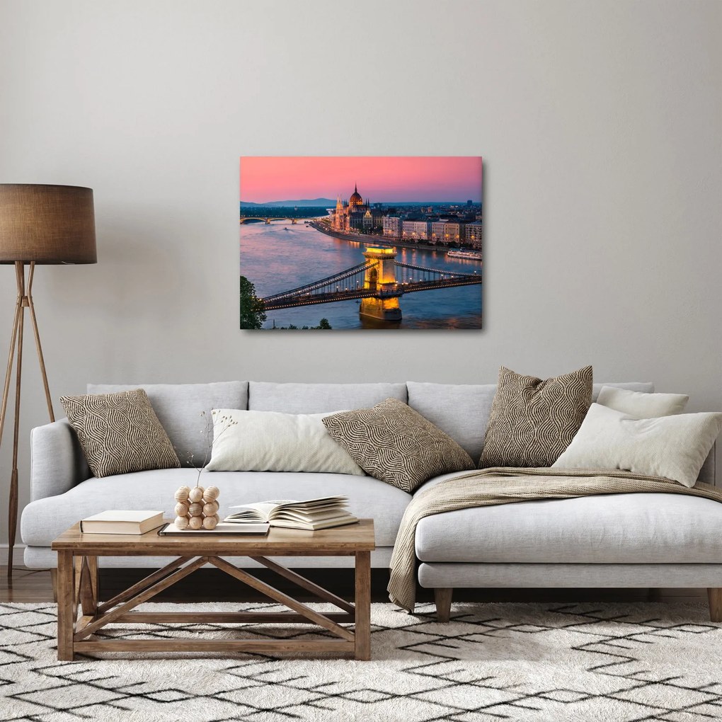 Obraz - Panorama mesta, Budapešť, Maďarsko (70x50 cm)