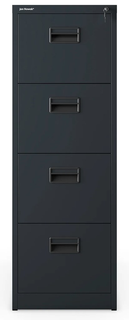 Kovová kartotéka, 4 zásuvky SARA V4, 460 x 1320 x 620 mm, antracitová