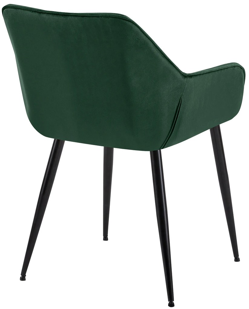 Sada 2 ks jedálenskej stoličky Luena zamat - zelená