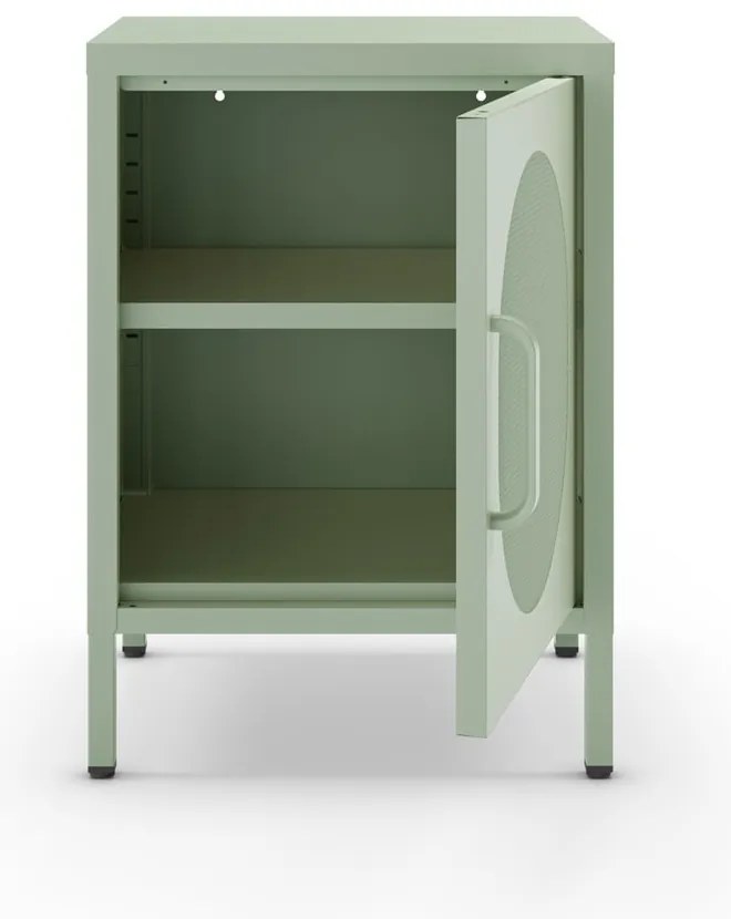 Kovový nočný stolík v mentolovej farbe Diora – Marckeric