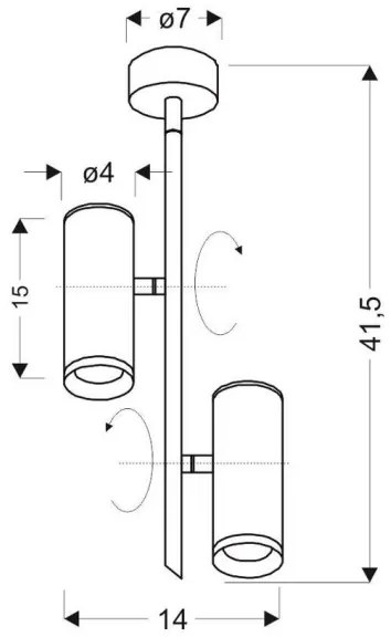 LED Bodové svietidlo TUBA 2xLED/10W/230V čierna