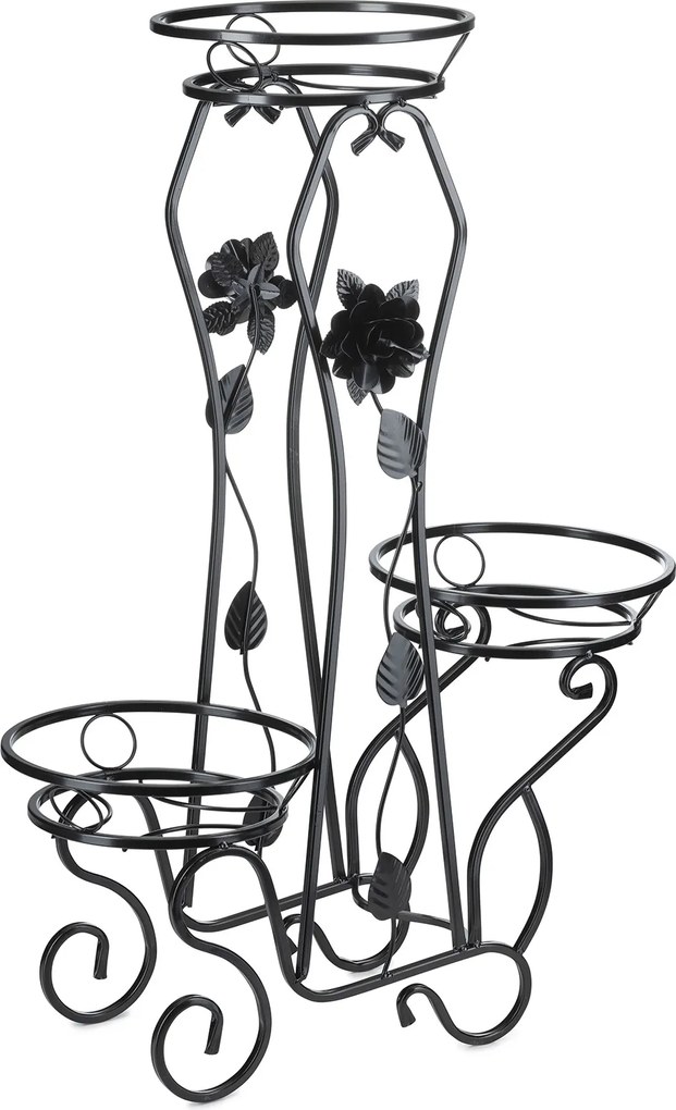 STOJAN NA KVETINÁČ ROSE 92X28X65 CM ČIERNA