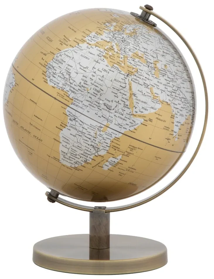 Stolová dekorácia v zlato-striebornej farbe Mauro Ferretti Globe, výška 28 cm