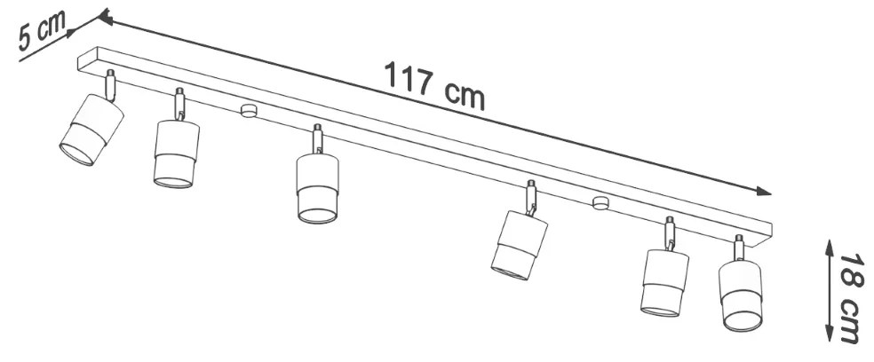 Bodové svietidlo Nero, 6x čierne kovové tienidlo, (možnosť polohovania), ch