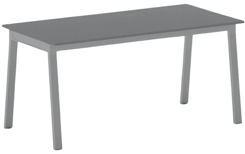 Rokovací kancelársky stôl PRIMO BASIC, 160x80 cm, sivostrieborná podnož, grafit