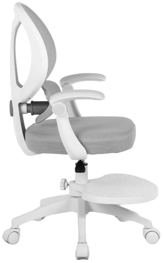 Detská otočná stolička Neoseat JUNI 009 s podnožou — látka, sivá