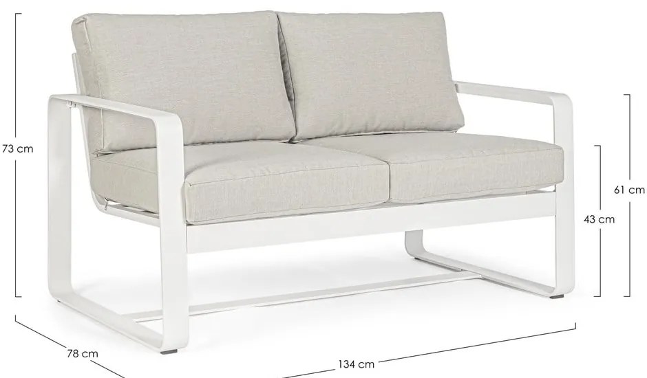 Biela hliníková záhradná pohovka Merrigan – Bizzotto