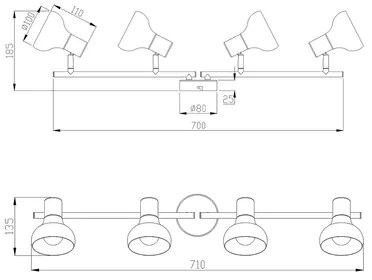 Listwa 4-punktowa biały mat LATIKA