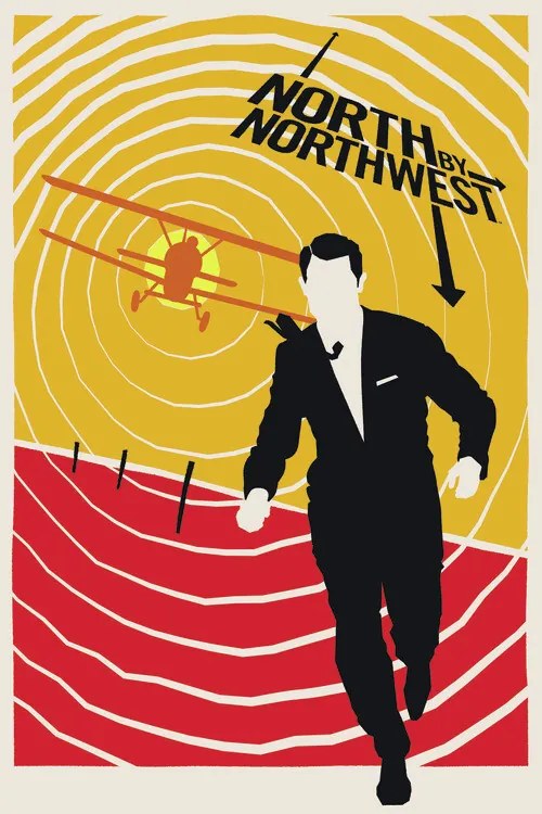 Umelecká tlač North by Northwest - Alfred Hitchcock, (26.7 x 40 cm)