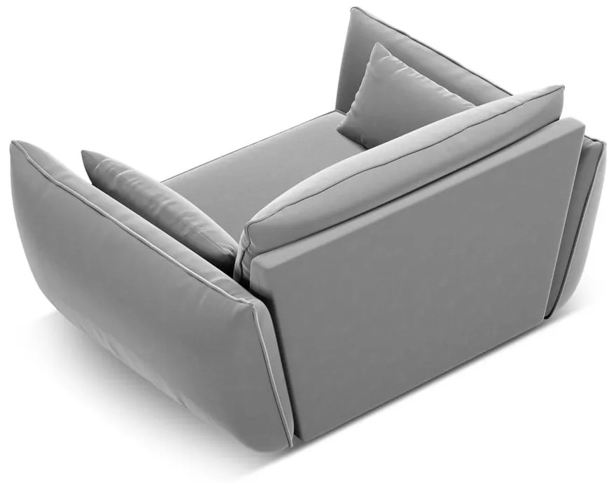 Svetlosivé zamatové kreslo Vanda – Mazzini Sofas