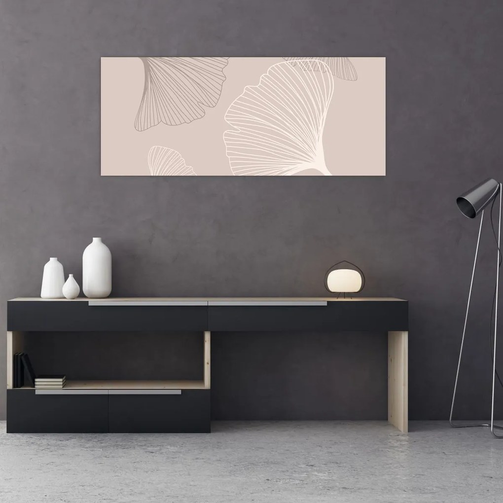 Obraz - Béžové listy N⁰6 (120x50 cm)