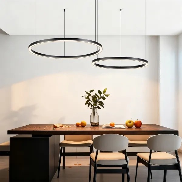 Brilagi - LED stmievateľný luster na lane PORTOFINO LED/98W/230V čierna + diaľkové ovládanie