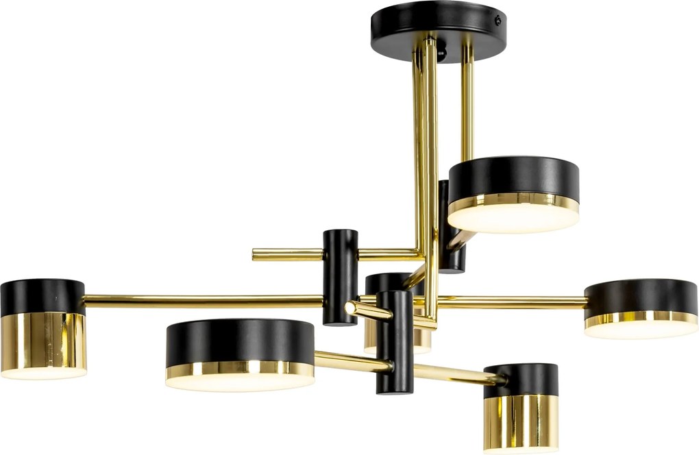 Toolight Toolight, LED stropné svietidlo APP1002-6C, zlatá-čierna, OSW-06151