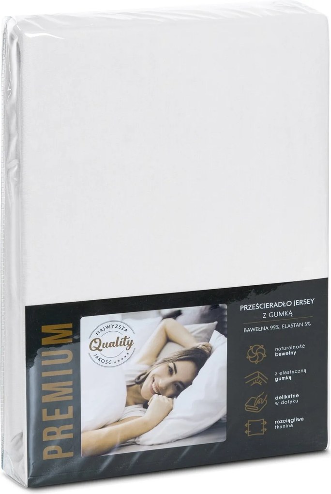 JERSEY PRESTIERADLO JERS4 200X220 CM, VÝŠKA 30 CM BIELE