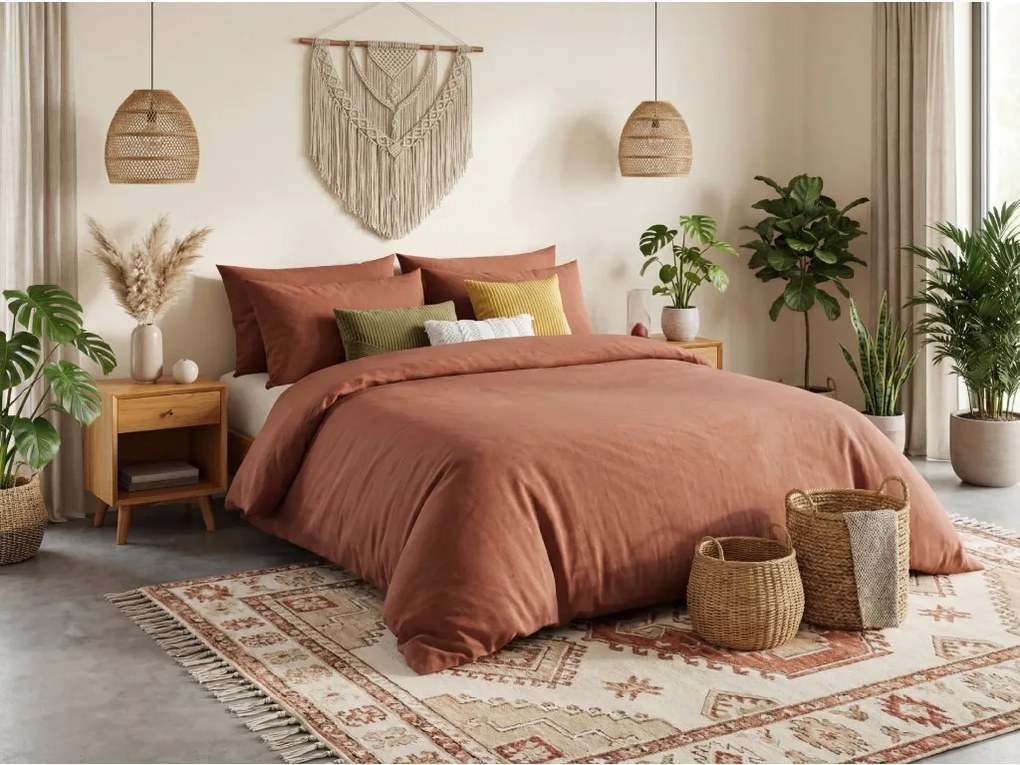 Bavlnené obliečky CALMORA hnedé Rozmer obliečky: 2 ks 70 x 90 cm | 200 x 200 cm