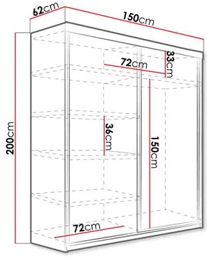 Šatníková skriňa Seharat 8/15cm (biela). Vlastná spoľahlivá doprava až k Vám domov. 1122937