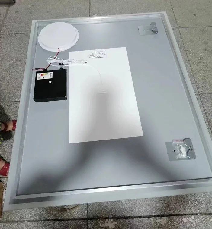 Erga Luna, LED zrkadlo 80x60cm s kozmetickým zrkadlom 3x zväčšenie, 2185 lm, 6500K, predné/zadné osvetlenie, ERG-V01-124-8060-00