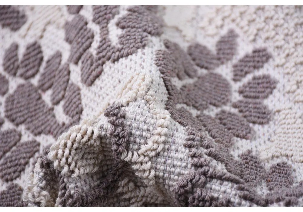 Sivo-béžový balvnený koberec Vitaus Papatya, 80 × 150 cm