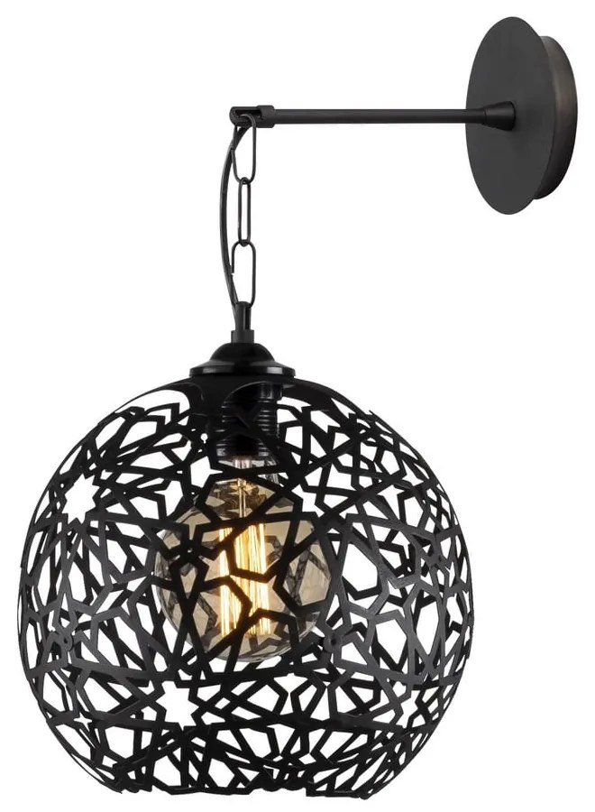 Čierne nástenné svietidlo ø 25 cm Fellini – Opviq lights
