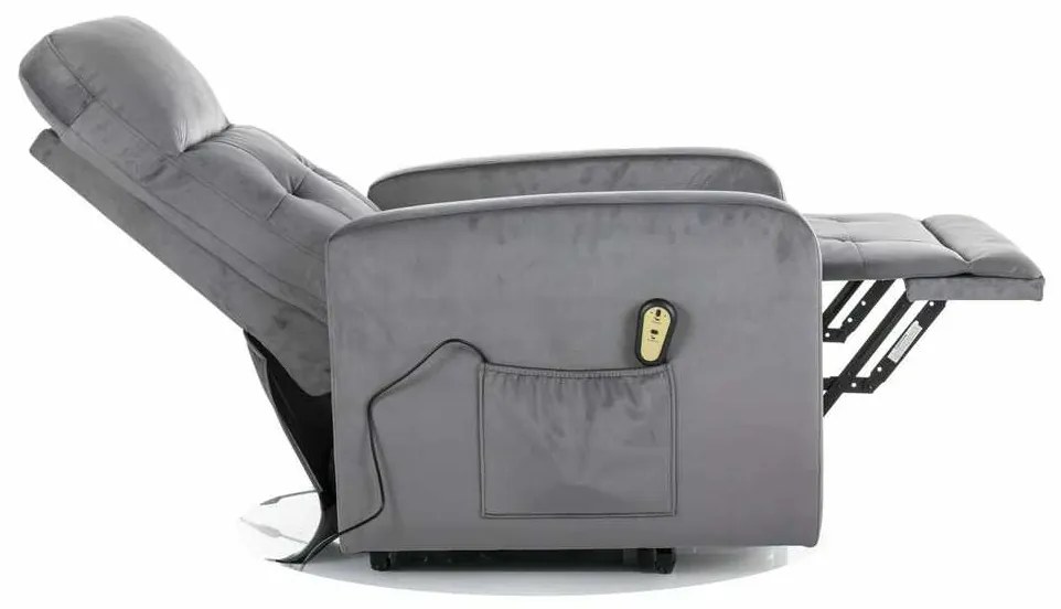 Polohovacie kreslo Lennox II Velvet, sivá