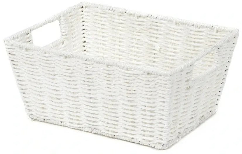 Compactor Ručne pletený košík ETNA, 31 x 24 x 14 cm, biela