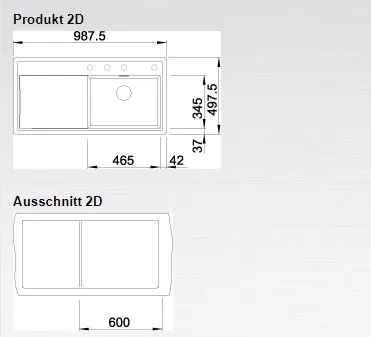 Granitový drez Blanco ZENAR XL 6 S-F InFino aluminium drez vpravo s excentrom