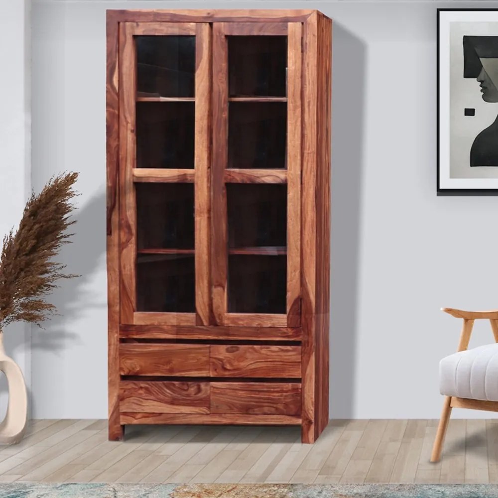 furniture-nabytek.cz - Vitrína do obývačky z masívu palisander 100x200x45