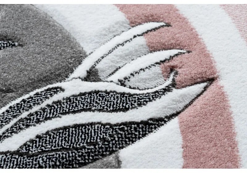 Detský kusový koberec Petit Pony grey kruh, 120x120 (priemer) kruh, ružová, detská izba, Dywany Łuszczów