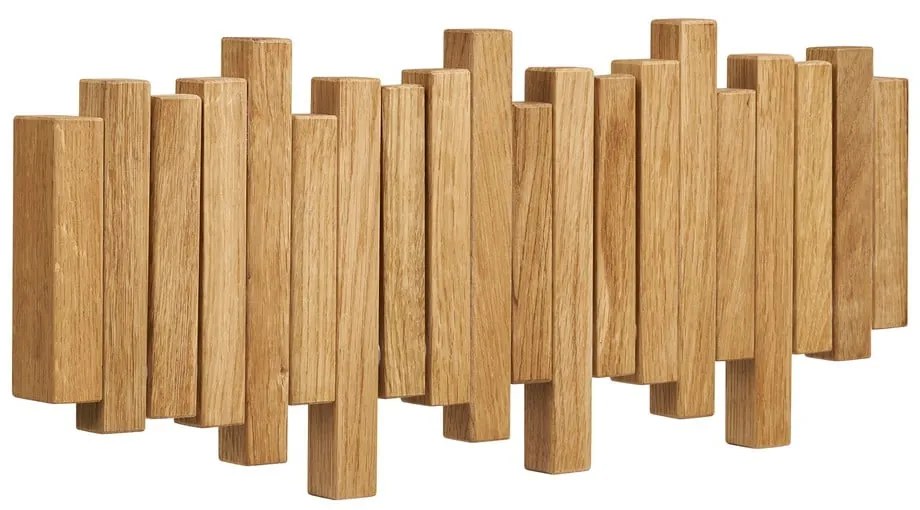 Nástenný vešiak z dubového dreva v prírodnej farbe 3 cm Caltra – House Nordic