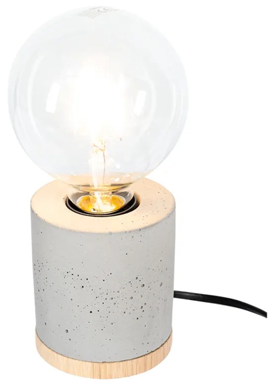 Stolová lampa Cesar 1xE27 Max.25W Olejovaný dub/sivá/čierna