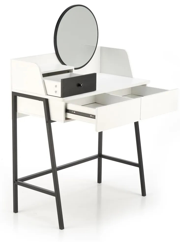 Toaletný stolík AGNES 120 cm biely-čierny