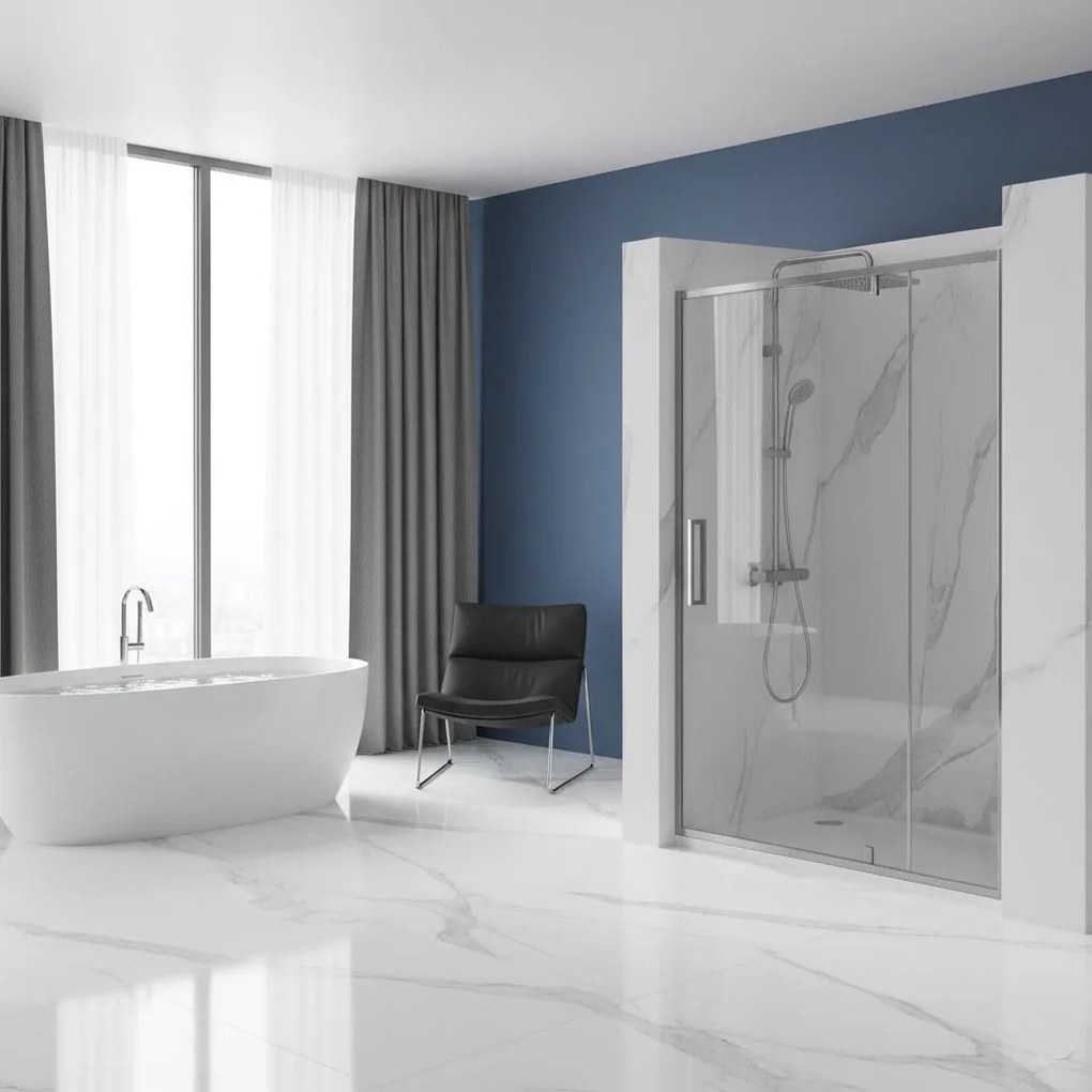 Rea Rapid Swing, 1-krídlové sprchové dvere 120 x 195 cm, 6mm číre sklo, chrómový profil, REA-K5456