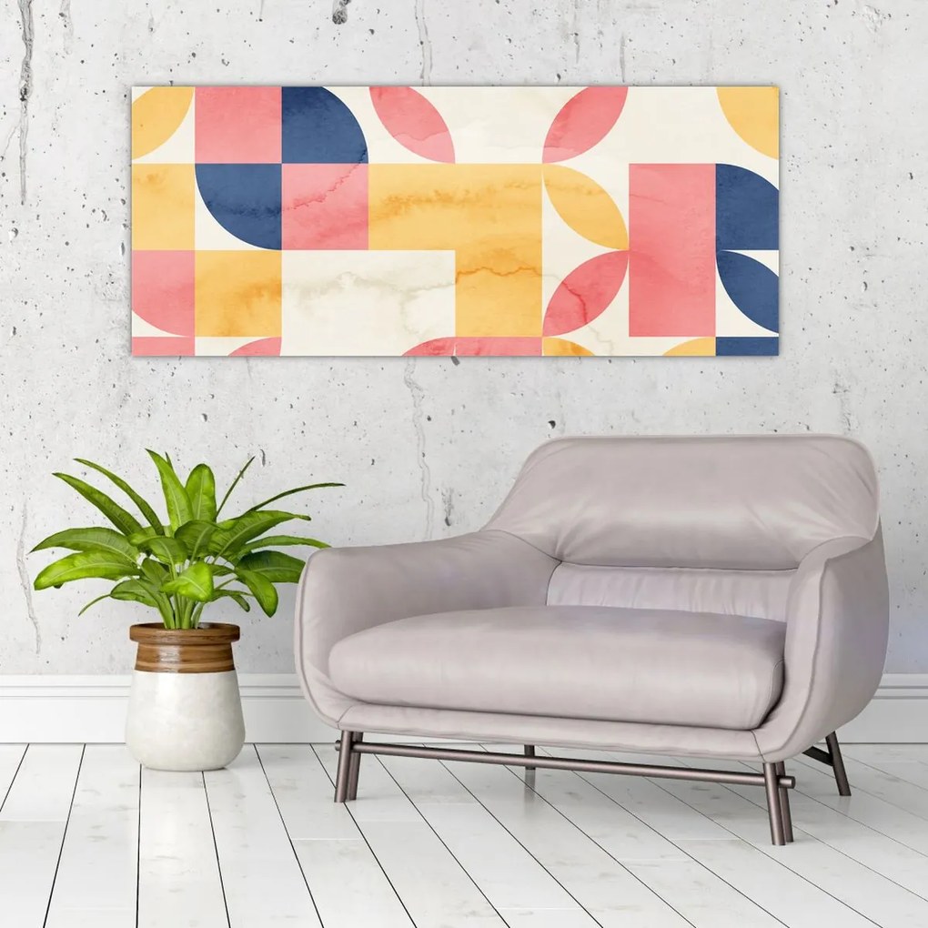 Obraz - Abstrakcia s retro vzormi (120x50 cm)