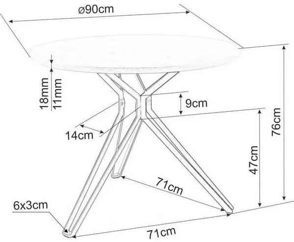 Jedálenský stôl Colt II, dub / čierna
